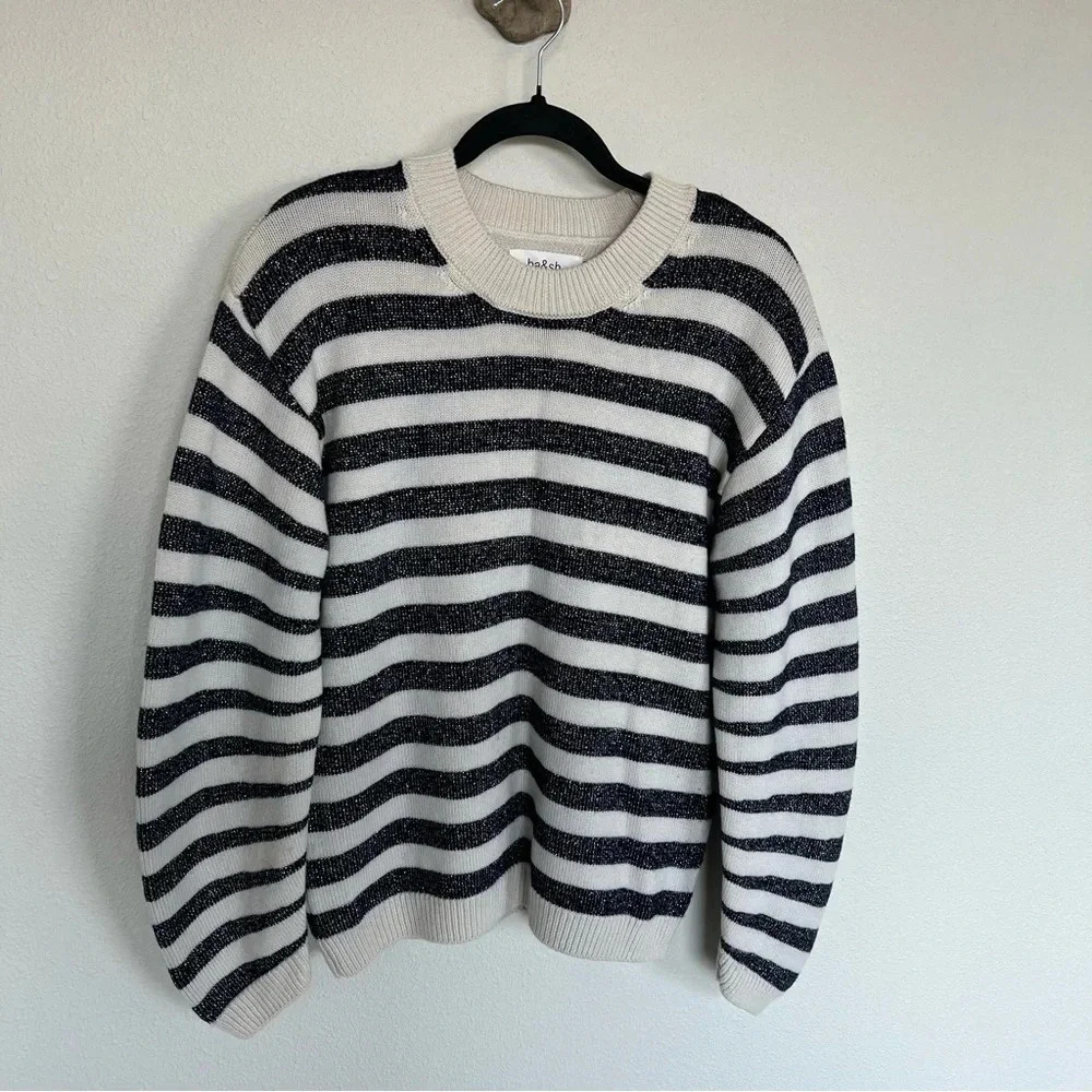 NWOT BA&SH Sunday Striped Wool Jumper Pullover Sweater Ecume Casual Women’s 8 - Picture 4 of 13